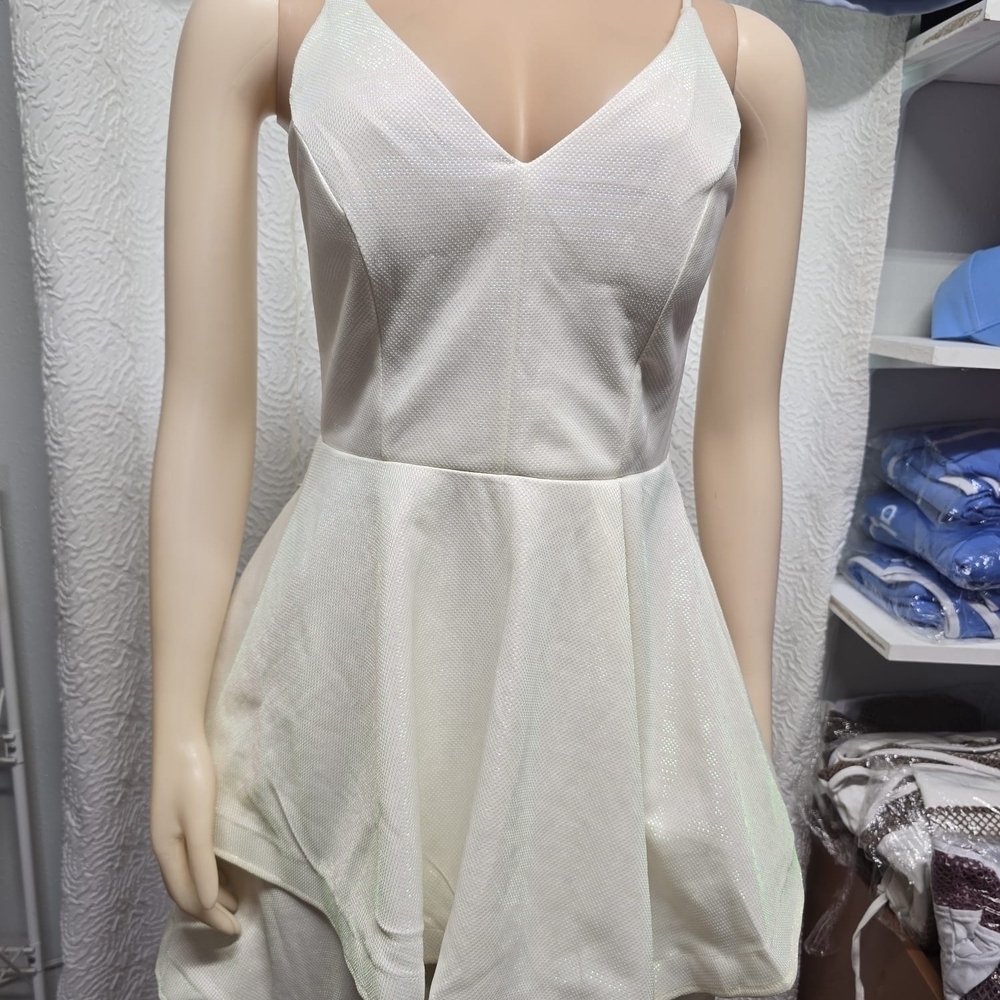 Teeze Me Cream Spaghetti Strap Mini Sundress